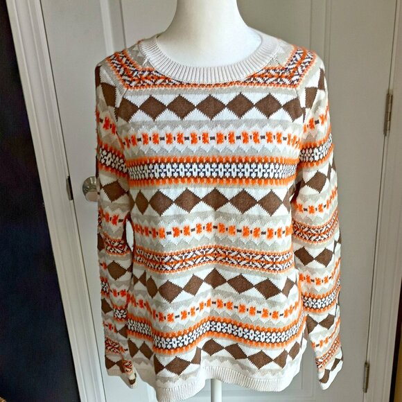 NWOT! FAIR ISLE CREW NECK SWEATER SZ L - Picture 1 of 5